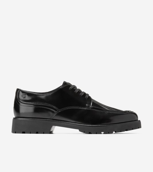 Cole Haan Womens Treena Lug Oxford Shoes Black