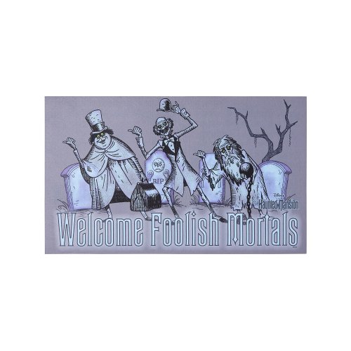 Welcome Foolish Mortals Doormat The Haunted Mansion, Spirit Halloween