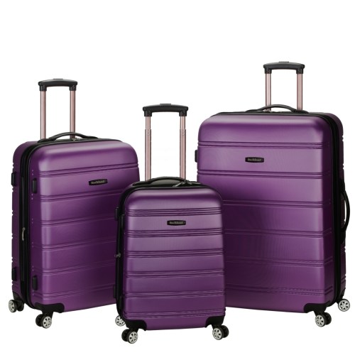 Rockland Melbourne 3-Pc. Hardside Luggage Set – Purple