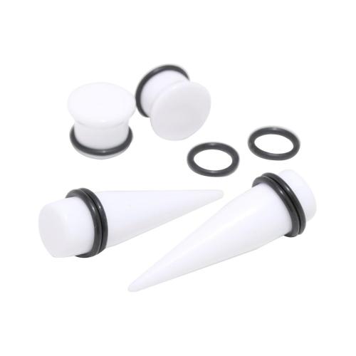 Acrylic White Taper & Plug 4
