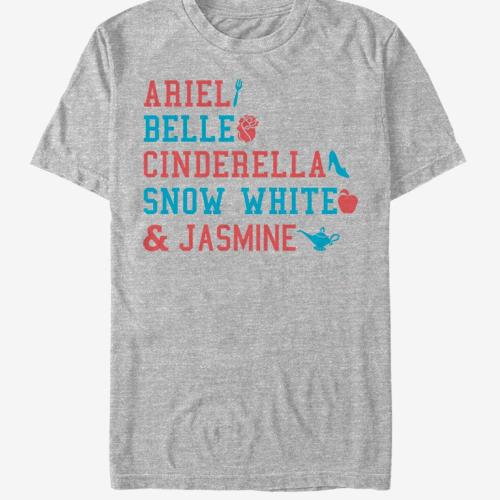 Disney Aladdin Americana Stacked Names T-Shirt