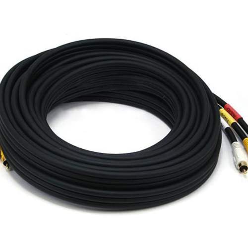 Monoprice RCA Coaxial Composite Video and Stereo Audio Cable, 25ft