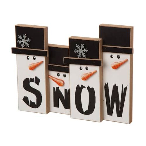 Glitzhome Wooden Snowman Family Accent | x x | Michaels