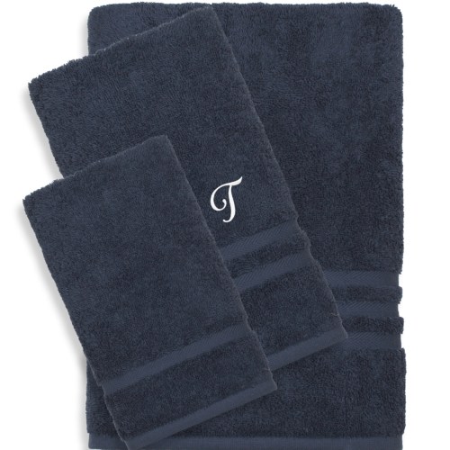 Linum Home Turkish Cotton Personalized Denzi Hand Towel Set, 30 x 16 – Q