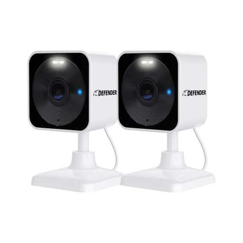 Defender – GO 2K AI POWERED Plug-in Power Indoor/Outdoor Home Security, Baby & Pet Camera – 2 Pack – White