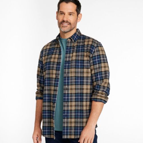 Mens Scotch Plaid Flannel Shirt, Slightly Fitted XXXL L. L.Bean