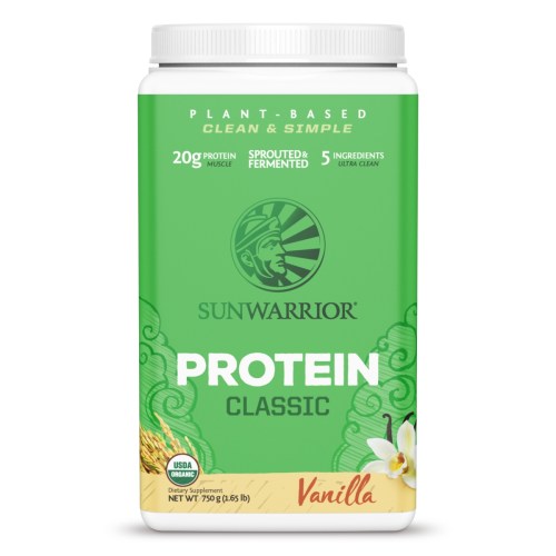 Sunwarrior Classic Organic Protein Powder, Plant-Based Protein, Unflavored, Sunwarrior, 375gm (15 servings)