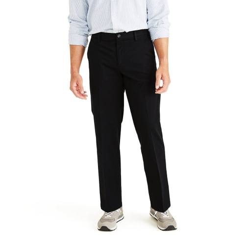 Mens Dockers Stretch Easy Khaki Relaxed-Fit Pleated Pants, Size: 42X30, Black