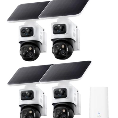 Security eufyCam S4, 4-Cam Kit, 4K Solar, 3-Lens PTZ