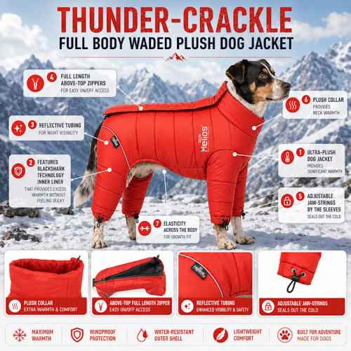 Dog Helios Thunder-Crackle Full-Body Waded-Plush Adjustable and 3M Reflective Dog Jacket