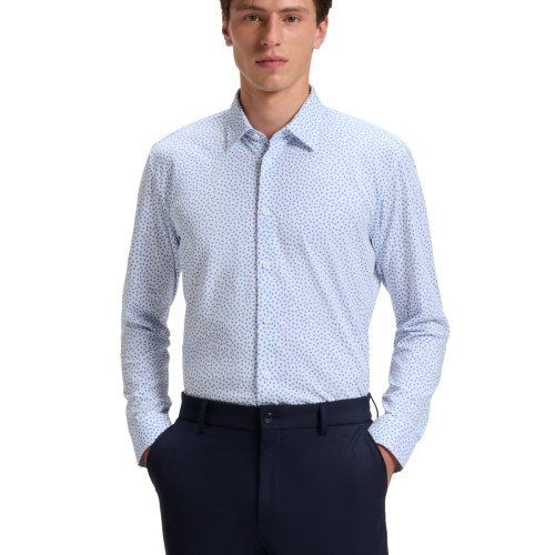Boss by Hugo Boss Mens Regular-Fit Open White