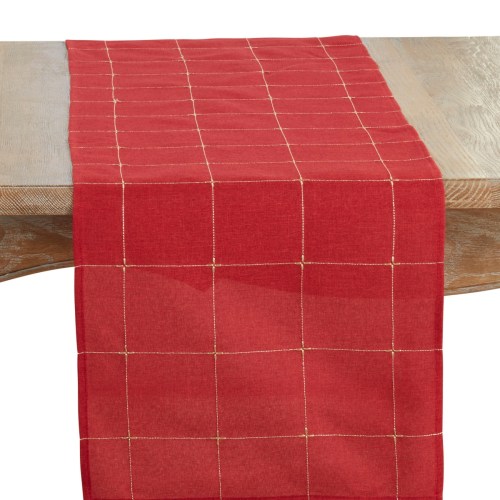 Saro Lifestyle Embroidered Botanical Table Runner, 16 x 72 – Beige