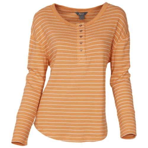 Natural Reflections Blanket Stripe Knit Long-Sleeve Henley – Tibetan Red Stripe