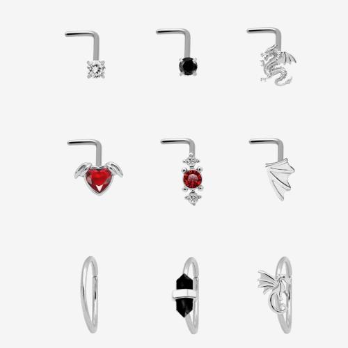 Steel Nose Stud Hoop 9