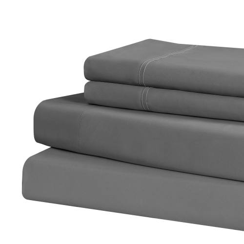 Swift Home Microfiber Solid Sheet Set, Gray