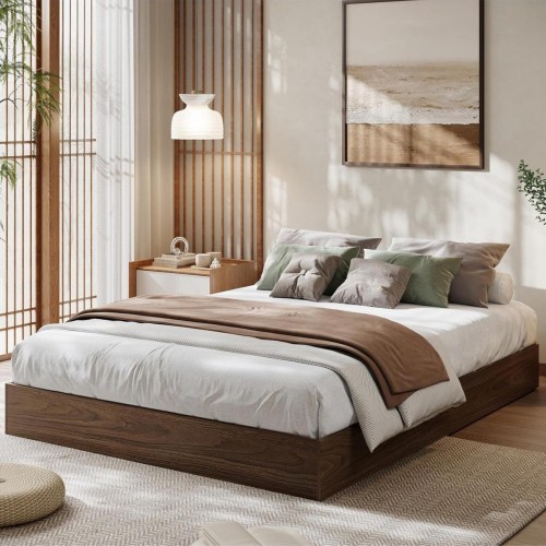 Gaomon Bed Frame With Wooden Headboard Features A Platform Design With Under Bed Storage Metal Legs. Noise Free Operation Easy Assembly