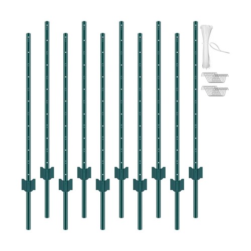 Sugift Fence Post 10 Pack Heavy Duty Steel