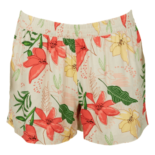 Natural Reflections Tropical Print Shorts – Buttercream