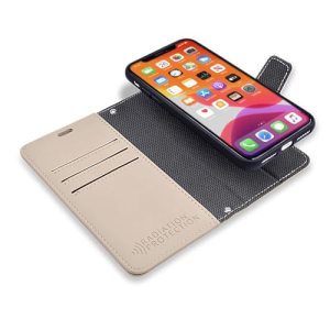 EMF Blocker Detachable Leather Wallet Case for iPhone 16