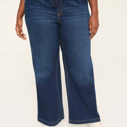 Cloud Knit Pull-On High-Rise Wide Leg Jean