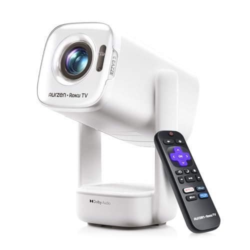 Roku TV D1R air USB-C Powered Smart Portable Outdoor Projector White