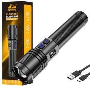 Rechargeable Flashlight 100000 High Lumens, Super Bright