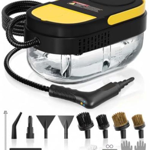 Steam Cleaner, 3 Level Adjustable Handle with 15 Accessories
