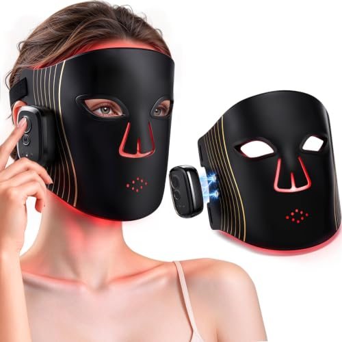 Red Light Therapy Mask for Face, Wireless LED, 336 LEDs, 4 Modes