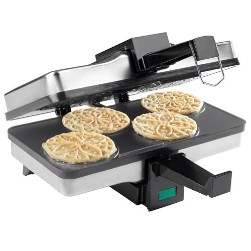 Pizzelle Baker, NonStick & Electric, Makes 4 Mini Cookies