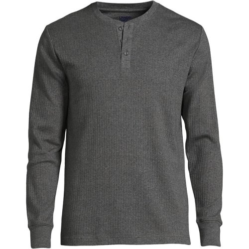 Mens Knit Rib Pajama Henley Lands End