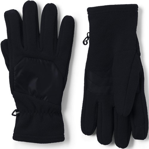 Mens T200 Fleece EZ Touch Gloves Lands End Black