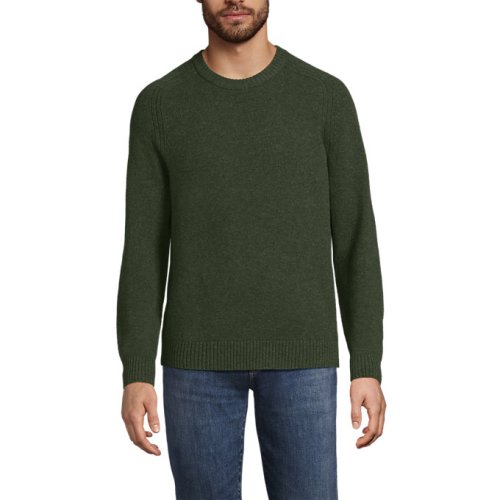 Mens Long Sleeve Lambswool Crewneck Sweater Lands End