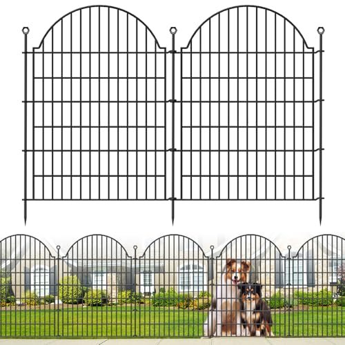 10 Panels No Dig Decorative Outdoor Garden Fence, 40in(H) x23.6ft(L)