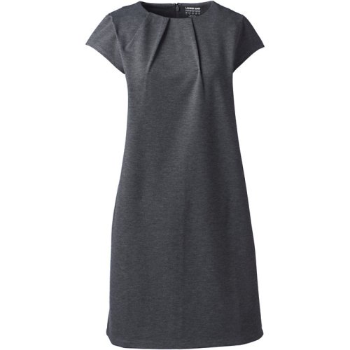 Womens Short Sleeve Ponte Dress Lands End Gray