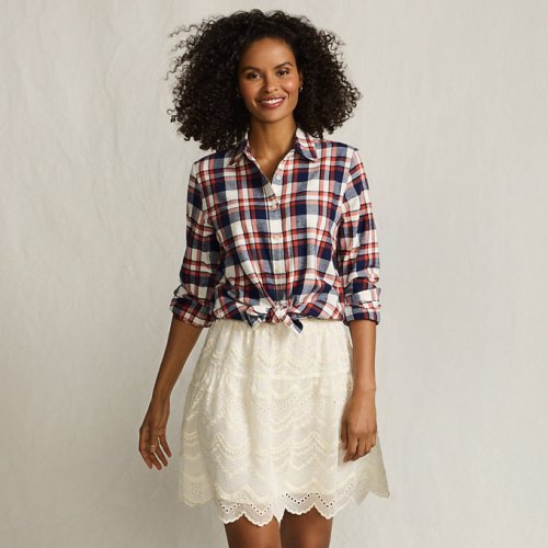Flannel Boyfriend Long Sleeve Shirt Lands End