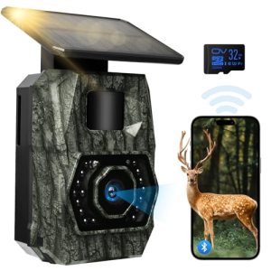 Solar Trail Camera WiFi Bluetooth, 4K 64MP Night Vision Game Camera |