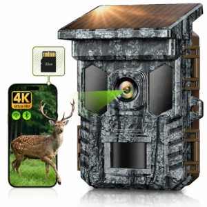 4K 64MP Solar Trail Camera WiFi, 32GB SD Card, Night Vision Motion Activated