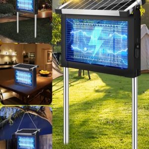 Solar Bug Zapper 4500V, Waterproof Mosquito Zapper Fly Traps Outdoor Patio