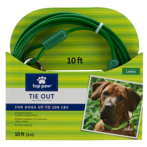 Top Paw Reflective Dog Tie Out, Outdoor Leash, Weather Resistant, Multiple Lengths, Size: ft | PetSmart