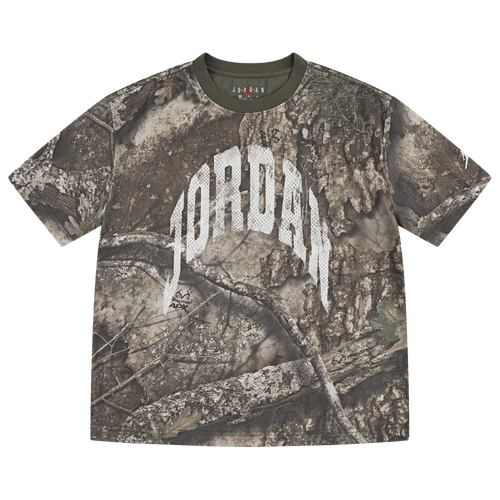 Jordan Boys MVP Distressed WM Short Sleeve T-Shirt – Olive/Tan