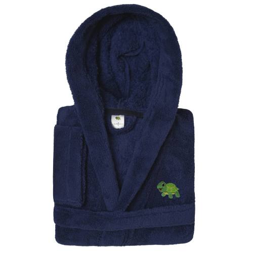 Linum Home Textiles Personalized Kids Plush Hooded Bathrobe, Kids Unisex