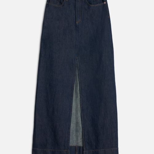 Indigo Linen Calla Skirt in Blueberry