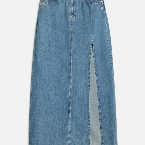 Indigo Linen Maxi Skirt in Arizona