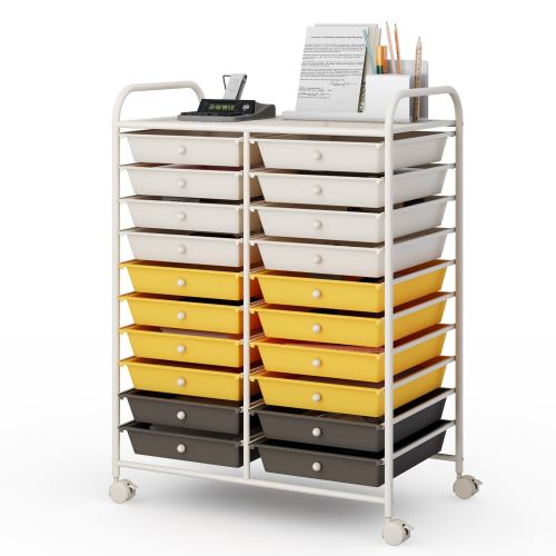 Volenca Rolling Storage Cart with Organizer 25-in W