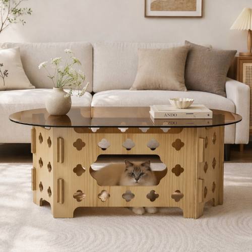 CHITA Wood Coffee Table for Living Room Bedroom Family Room Lounge and Home Office Use