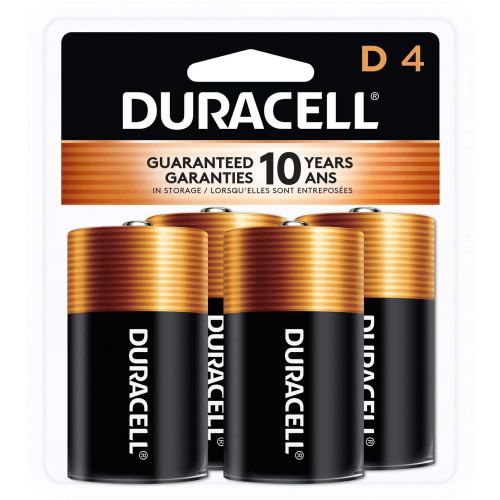Duracell – Coppertop Alkaline D Battery 4-Packs For Multipurpose D 1.5 V DC 4/Pack 12 / Carton
