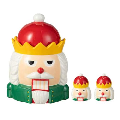 Glitzhome Dolomite Christmas Nutcracker Cookie Jar Set | 7 x 7 x 9.75 | Michaels