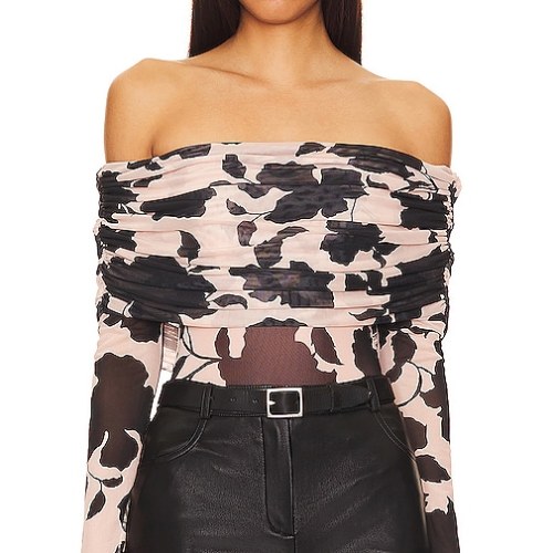 AFRM Maxine Bodysuit in Tan
