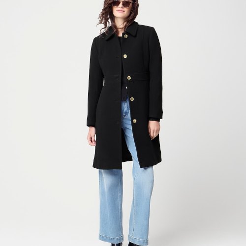Wool-blend lady day coat