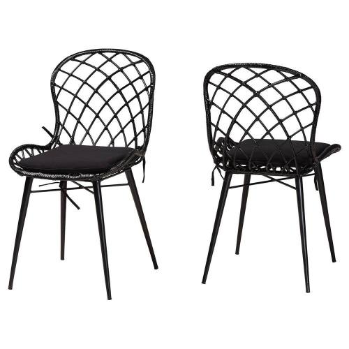 Sabelle Black Rattan Dining Chair (Set of 2)